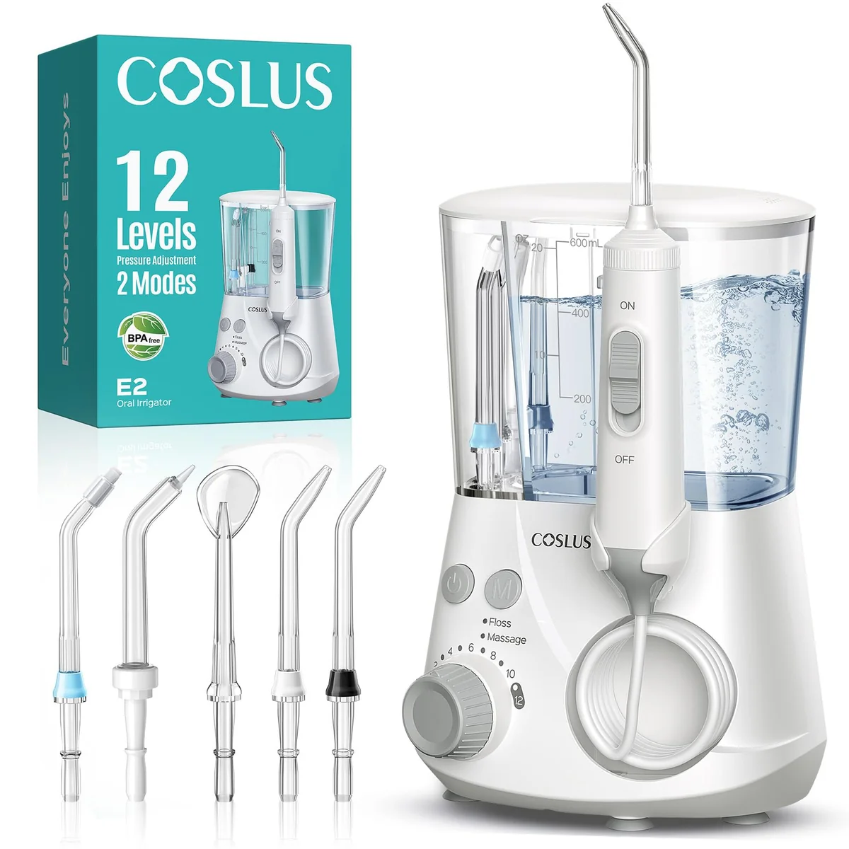 COSLUS Advanced Water Flosser for Teeth: 2 Modes & 12 Pressure Settings Electric Dental Pick for Ort Review